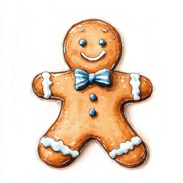 Watercolor Gingerbread Man