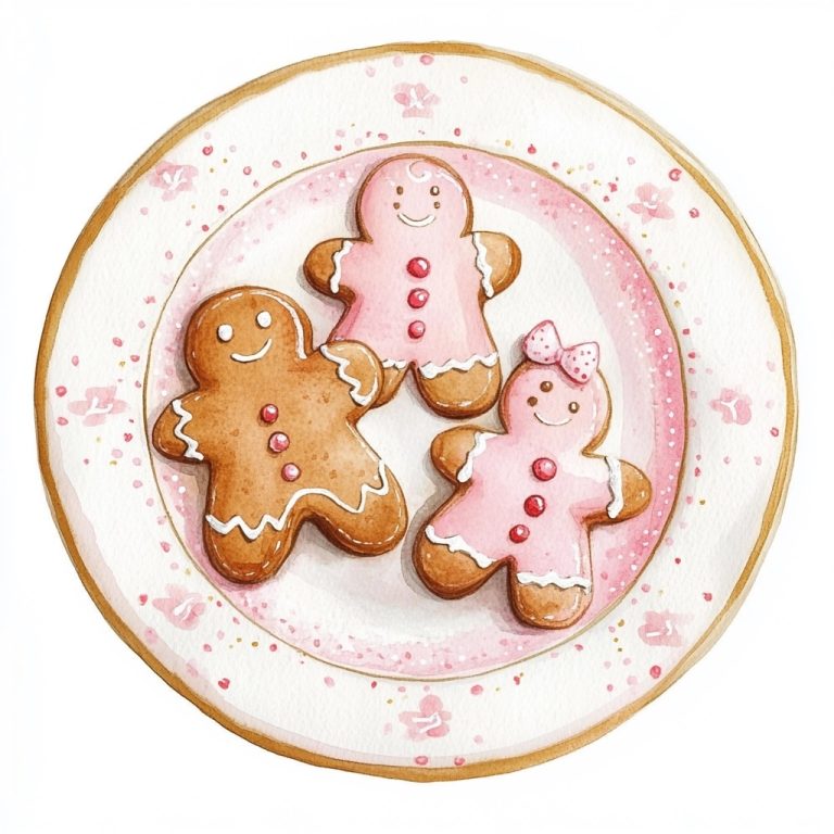 Watercolor Gingerbread Plate