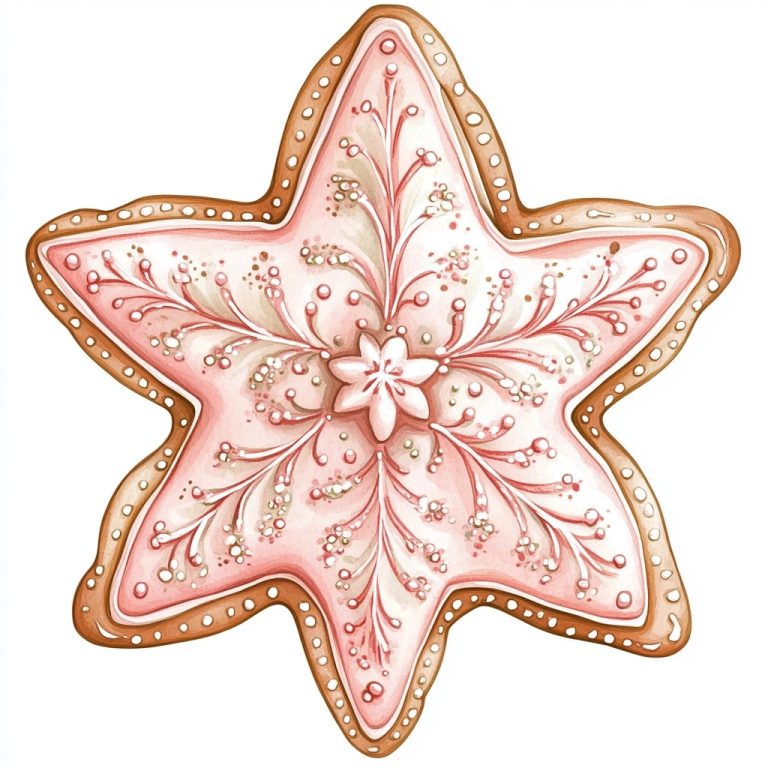 Watercolor Gingerbread Star