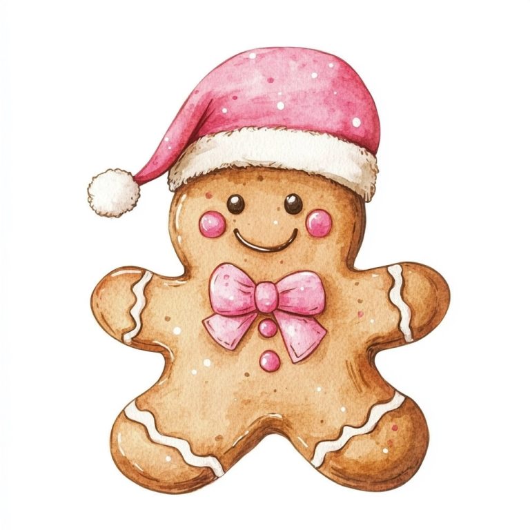 Watercolor Gingerbread in Hat