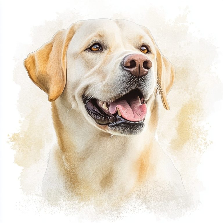 Watercolor Golden Labrador Portrait