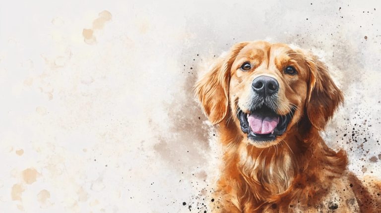 Watercolor Golden Retriever Portrait