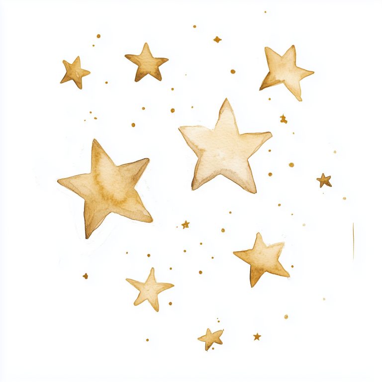 Watercolor Golden Star Clipart