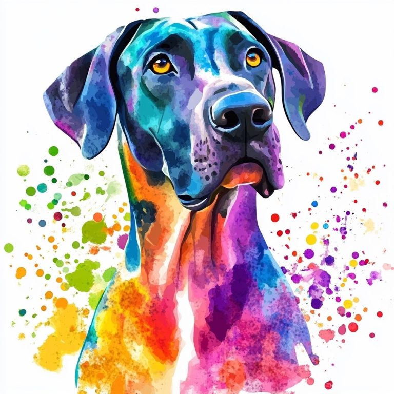 Watercolor Great Dane Portrait