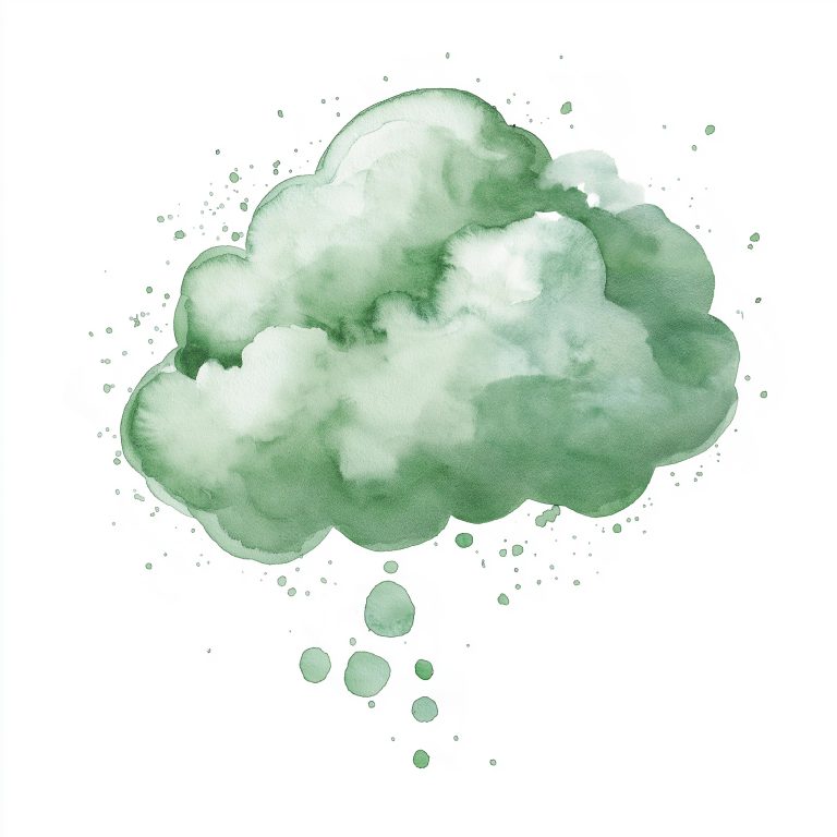 Watercolor Green Thought Bubble