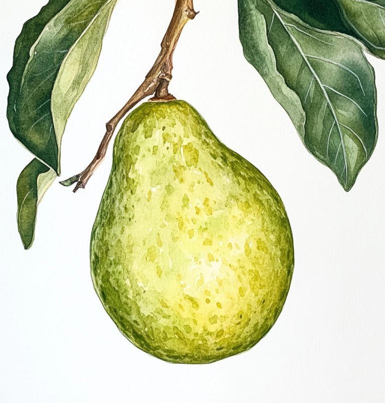 Watercolor Guava Botanical Illustration