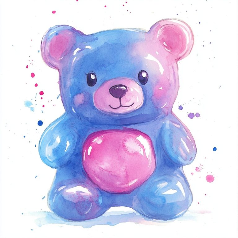 Watercolor Gummy Bear Duo