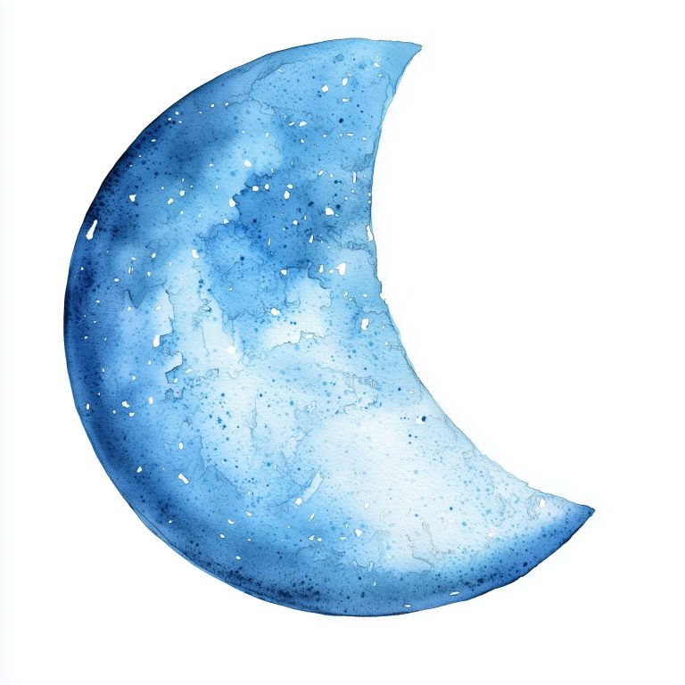 Watercolor Half Moon Clipart