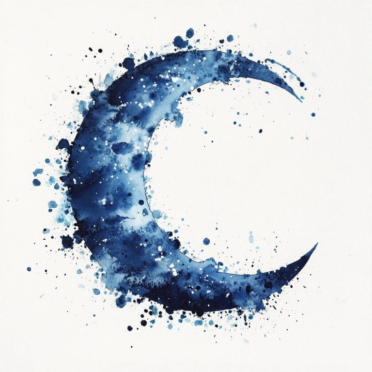 Watercolor Half Moon Splash