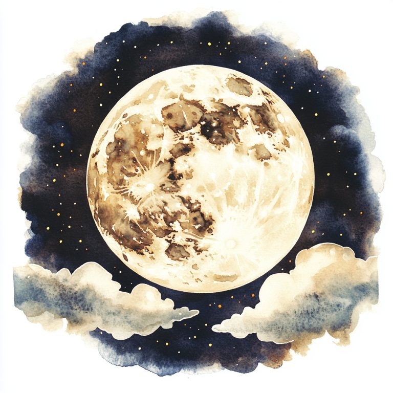 Watercolor Halloween Moon