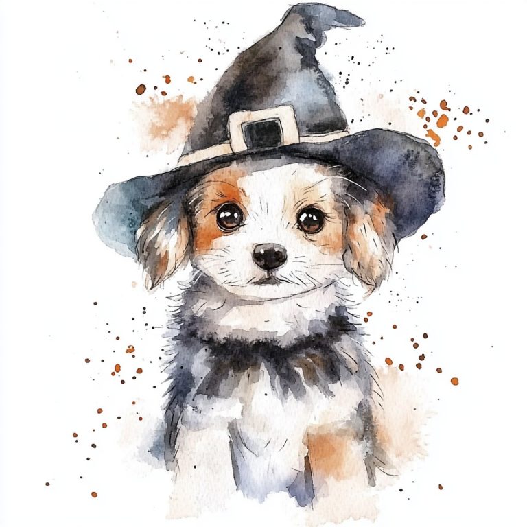 Watercolor Halloween Puppy Costume