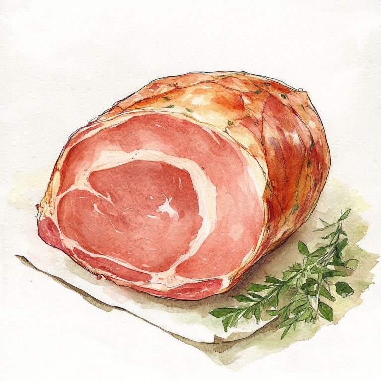 Watercolor Ham Illustration