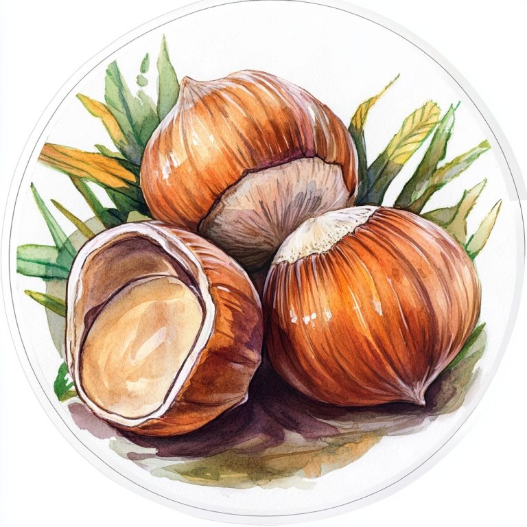 Watercolor Hazelnuts Sticker Design