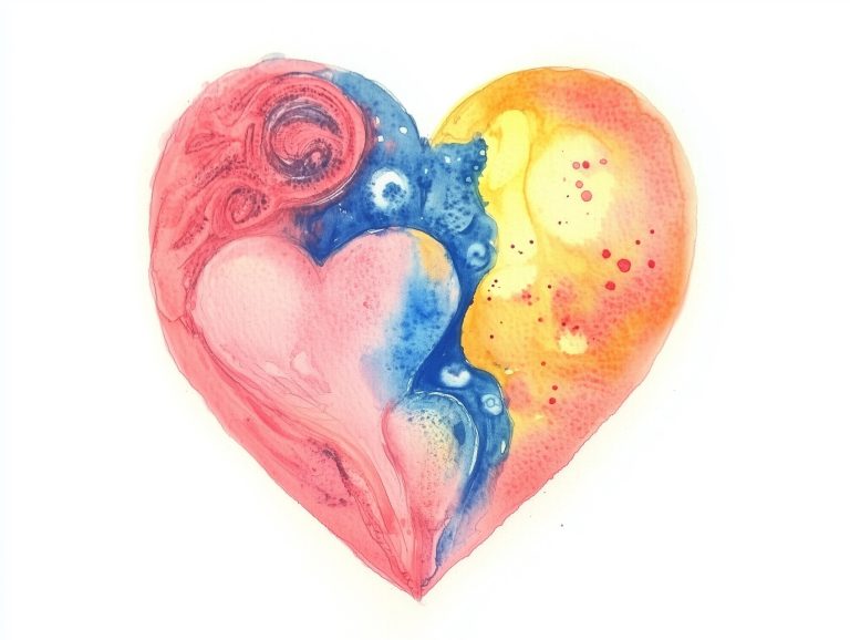 Watercolor Heart Chaos Design