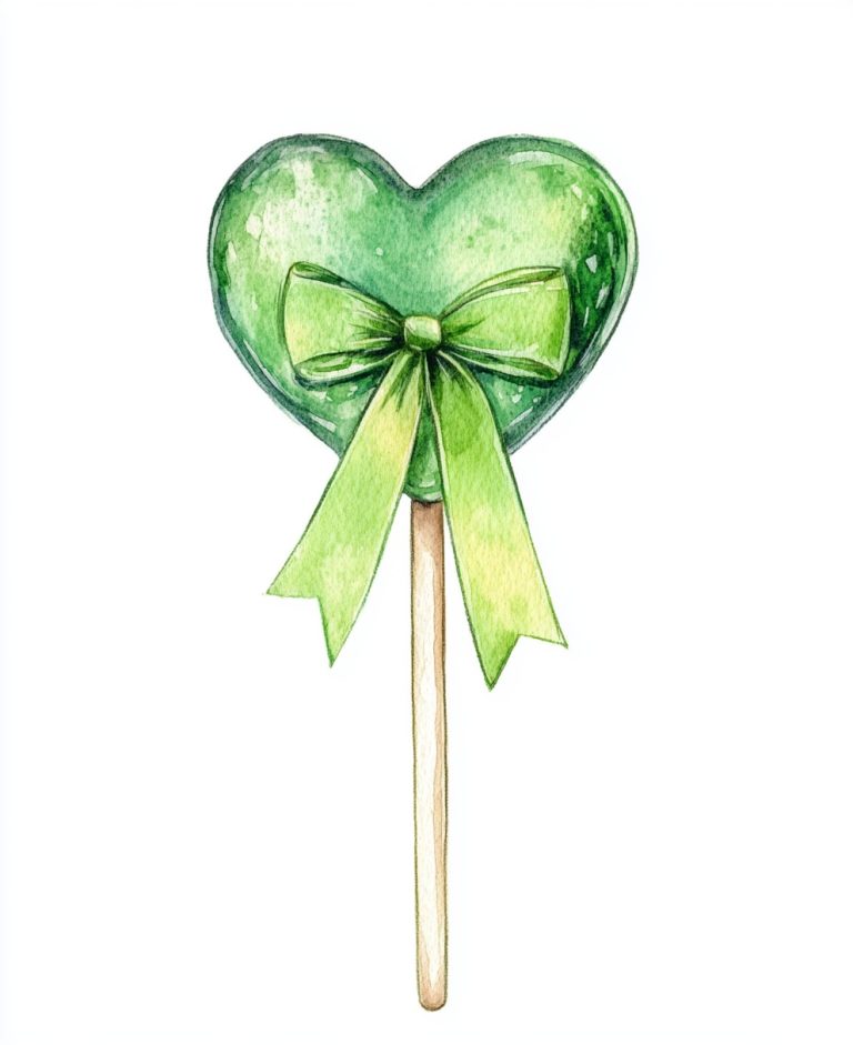 Watercolor Heart Lollipop