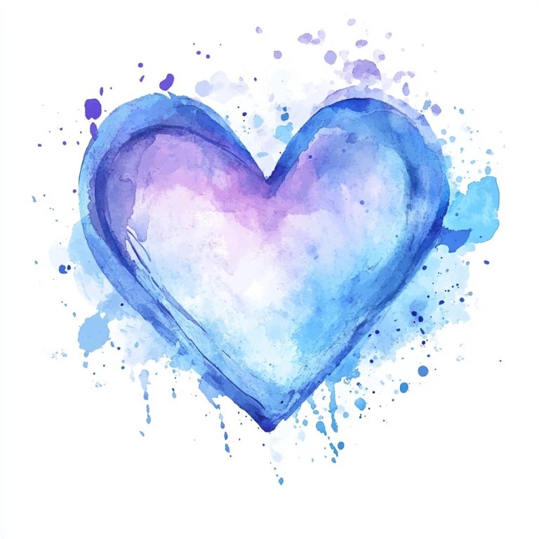 Watercolor Heart in Pastels