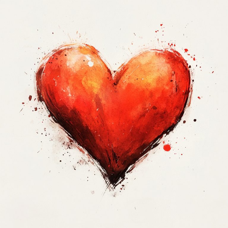 Watercolor Heart on White