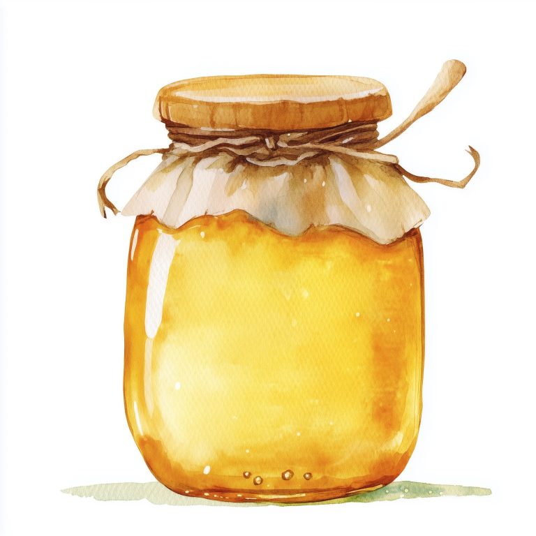 Watercolor Honey Jar Illustration