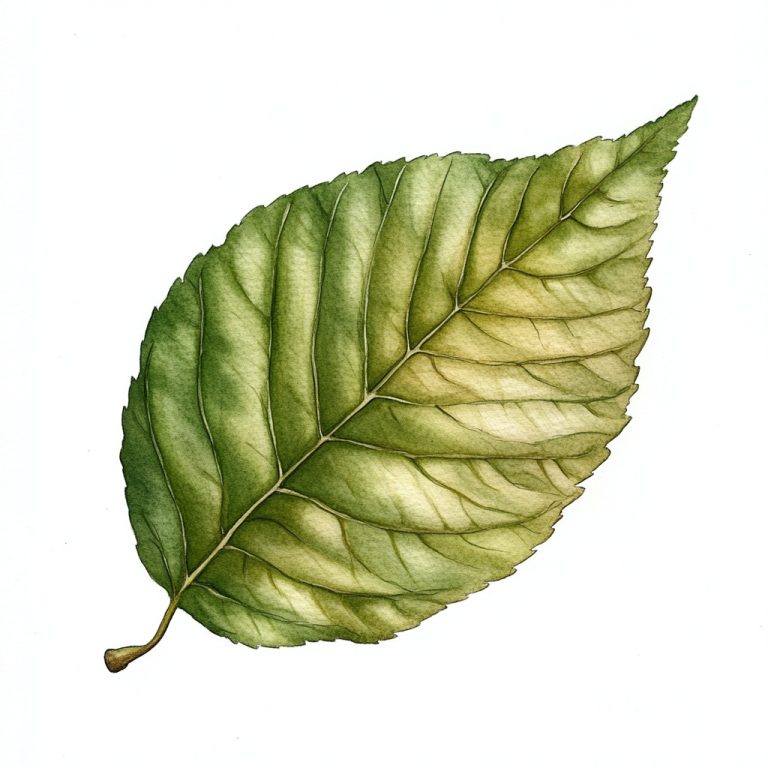 Watercolor Hornbeam Leaf