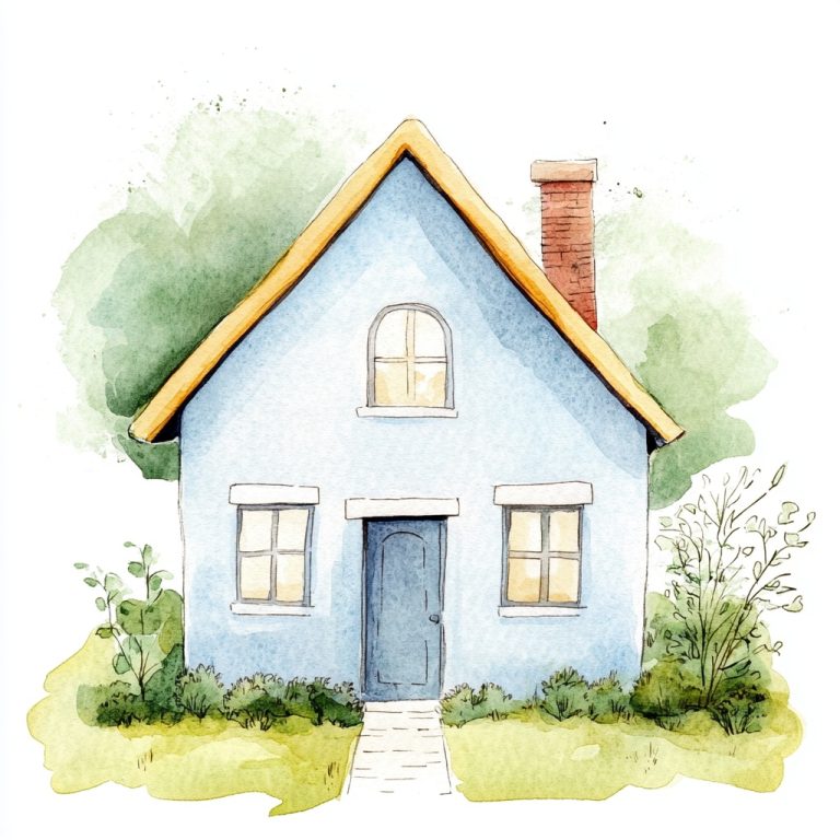 Watercolor House Illustration