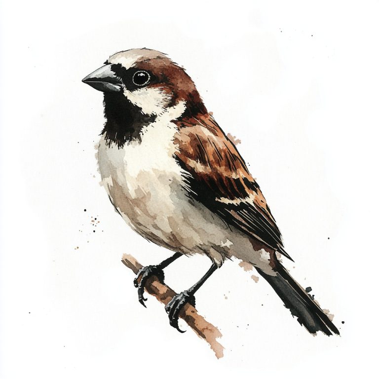 Watercolor House Sparrow