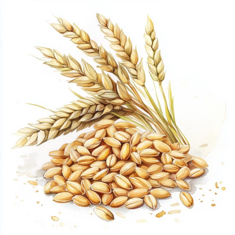 Watercolor Hulled Barley Composition