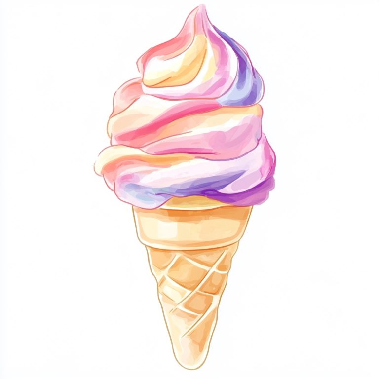 Watercolor Ice Cream Clip Art