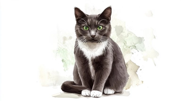 Watercolor Illustration of Cat