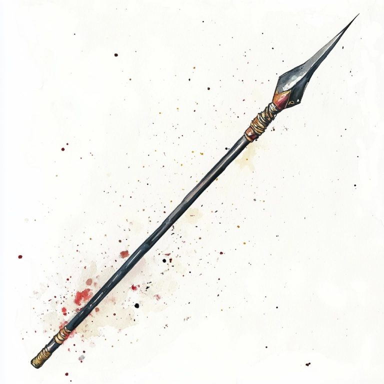 Watercolor Japanese Spear