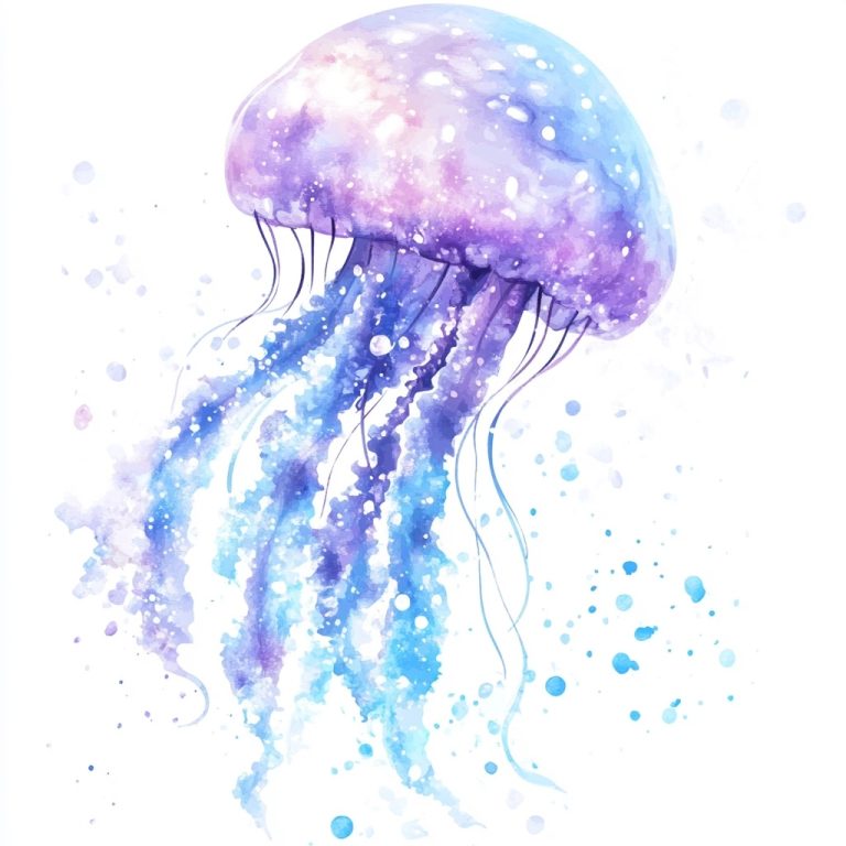 Watercolor Jellyfish Duo