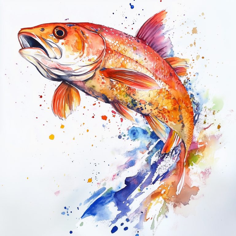 Watercolor Jumping Fish