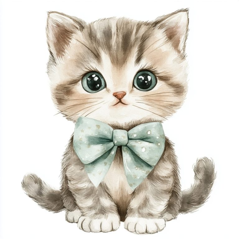 Watercolor Kitten Print