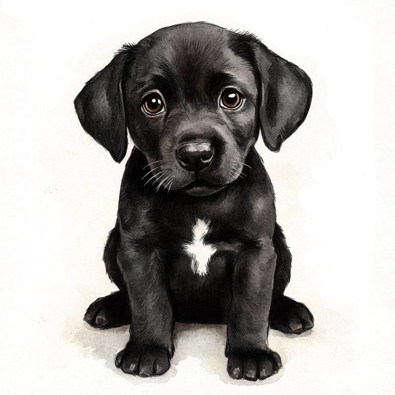 Watercolor Labrador Puppy Illustration