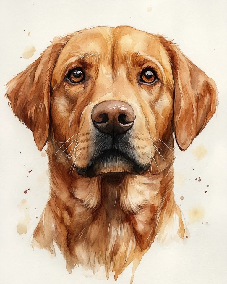 Watercolor Labrador Retriever Portrait