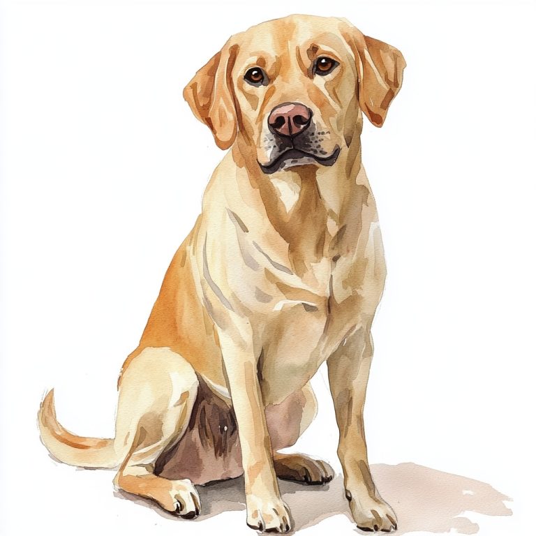 Watercolor Labrador Sitting