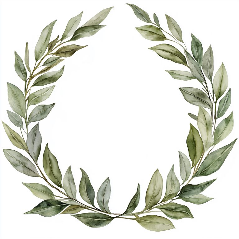 Watercolor Laurel Wreath