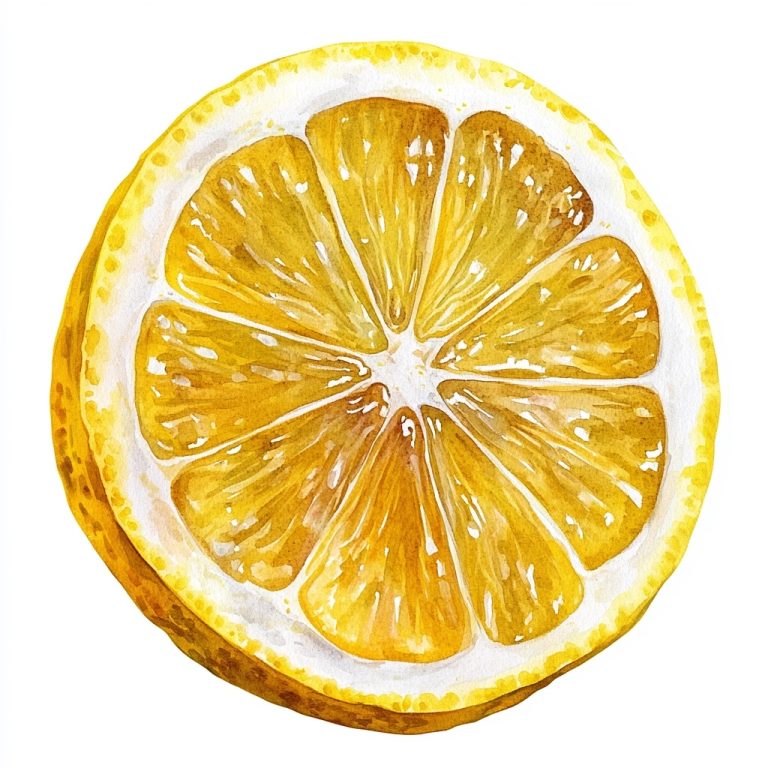 Watercolor Lemon Clipart Design