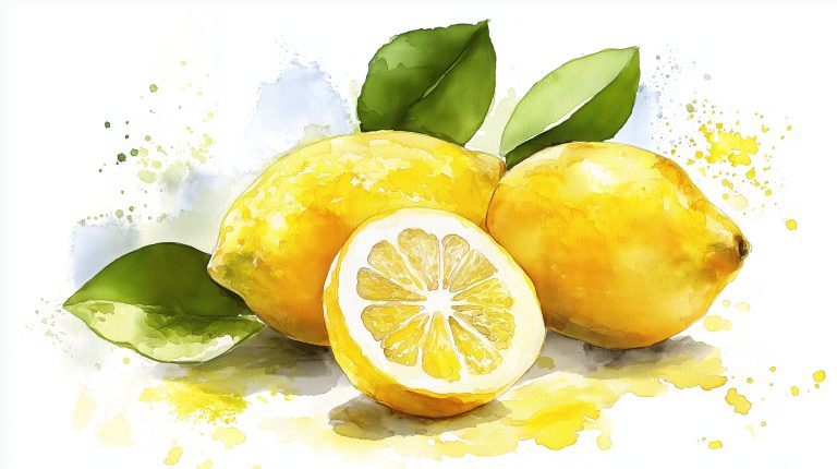 Watercolor Lemons on White scaled