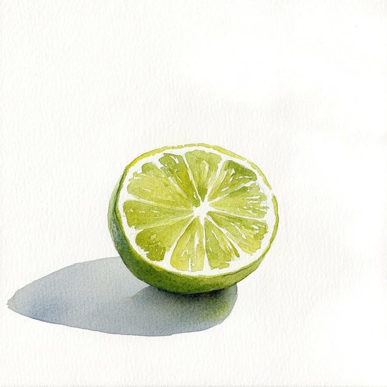 Watercolor Lime Shadow Study