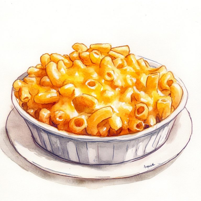 Watercolor Macaroni and Cheese