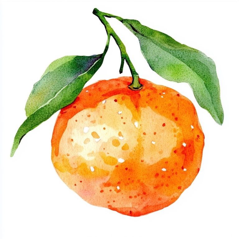 Watercolor Mandarin Fruit