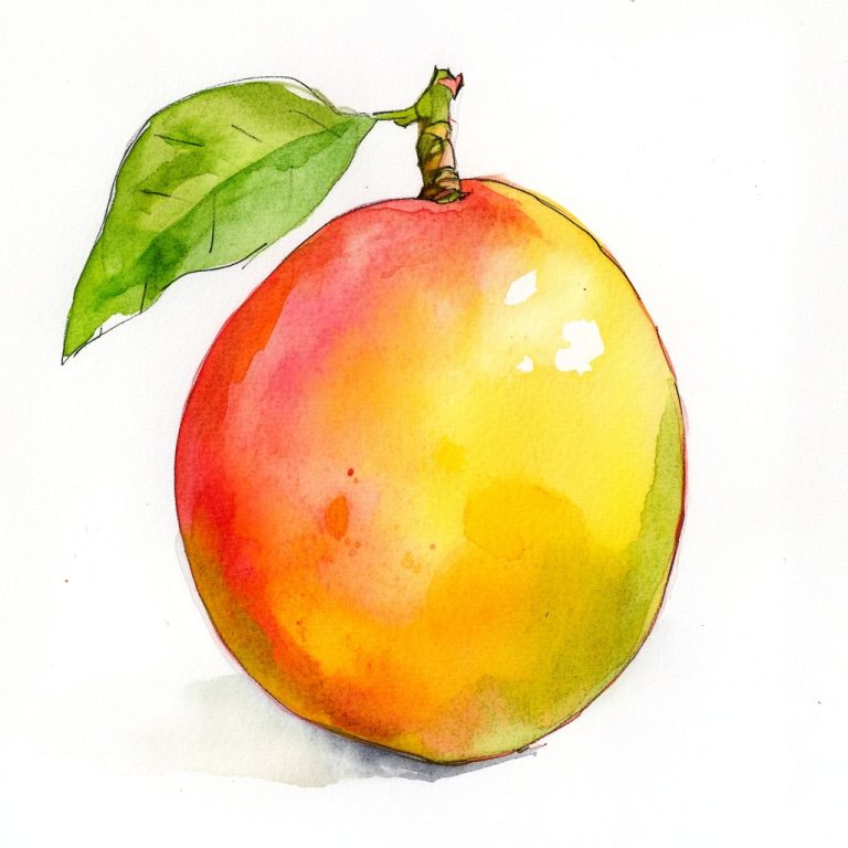 Watercolor Mango Illustration