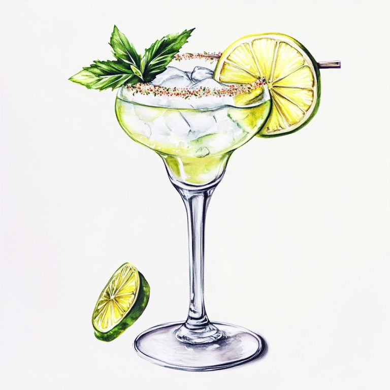 Watercolor Margarita on White