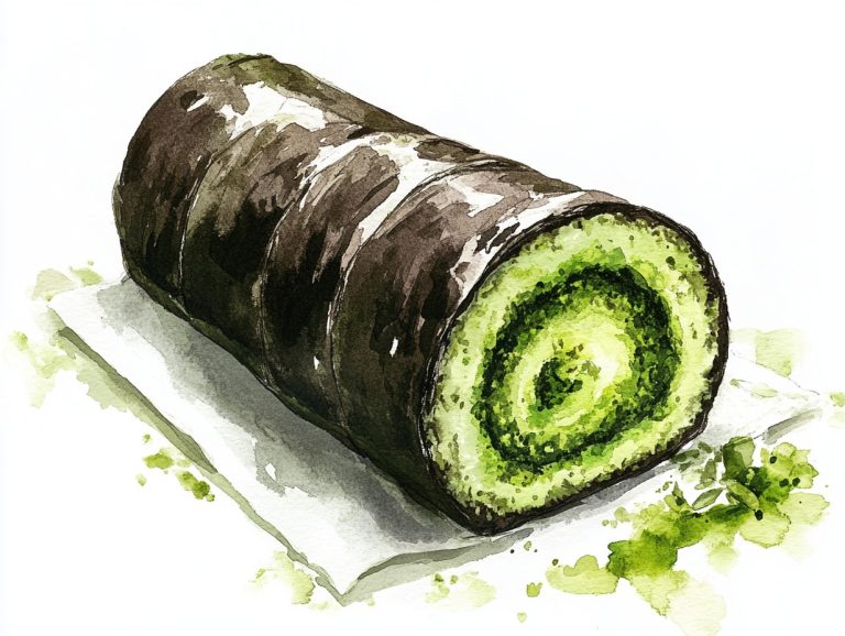 Watercolor Matcha Cake Roll