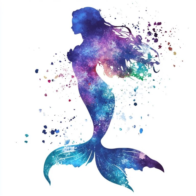 Watercolor Mermaid Splash