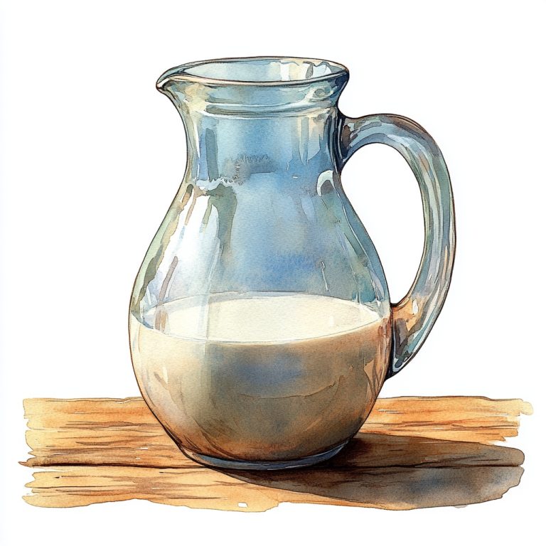 Watercolor Milk Jug Illustration