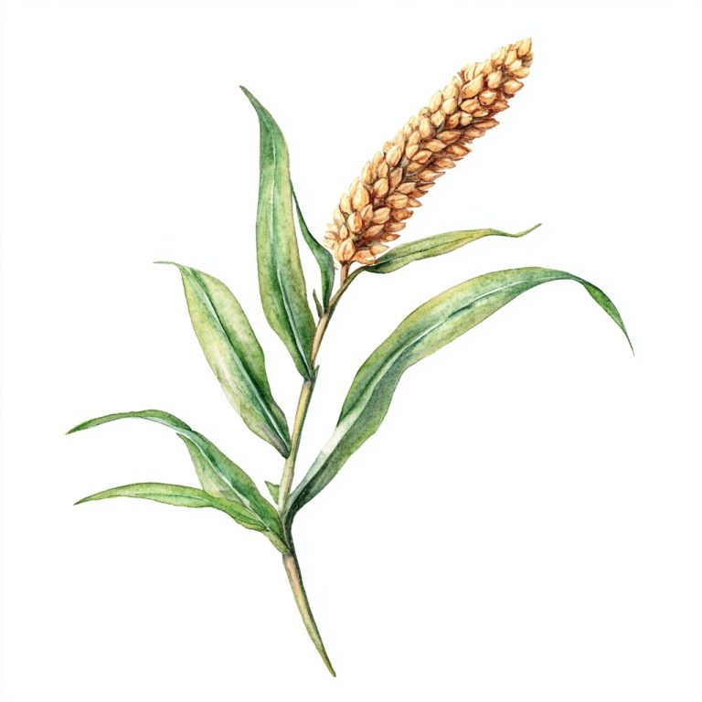 Watercolor Millet Plant Branch