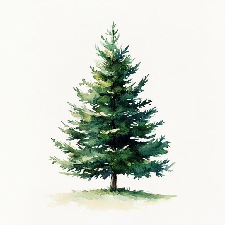 Watercolor Minimal Christmas Tree