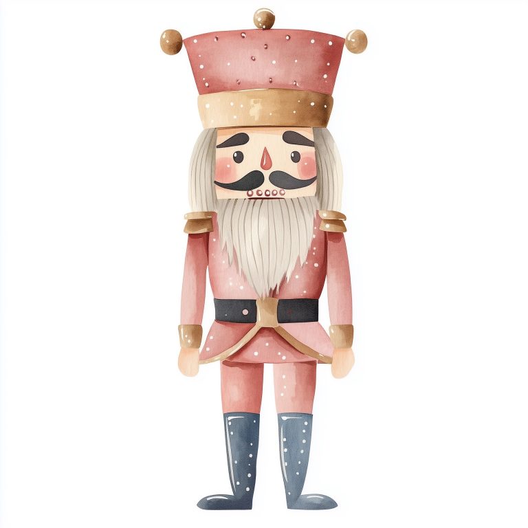 Watercolor Minimalist Nutcracker Clipart