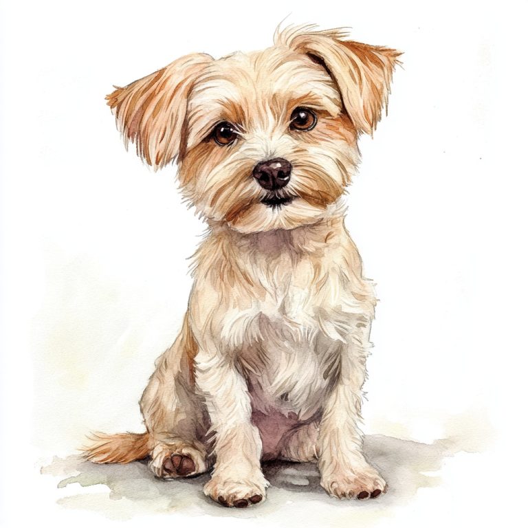 Watercolor Morkie Portrait